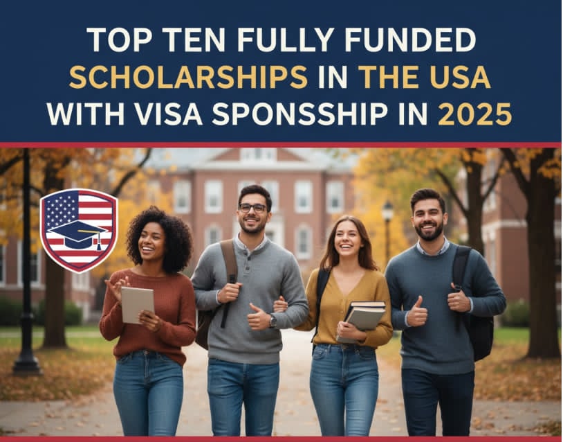 Top Ten Fully Funded Scholarships in the USA with Visa Sponsorship in 2025
